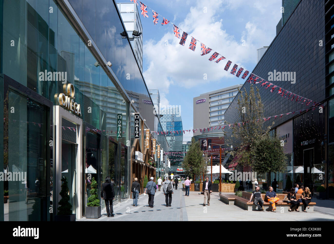 Westfield Stratford City, Londres, Royaume-Uni. Architecte : Fletcher Priest Architects s.r.l., 2011. Jonction clés vers John Lew Banque D'Images