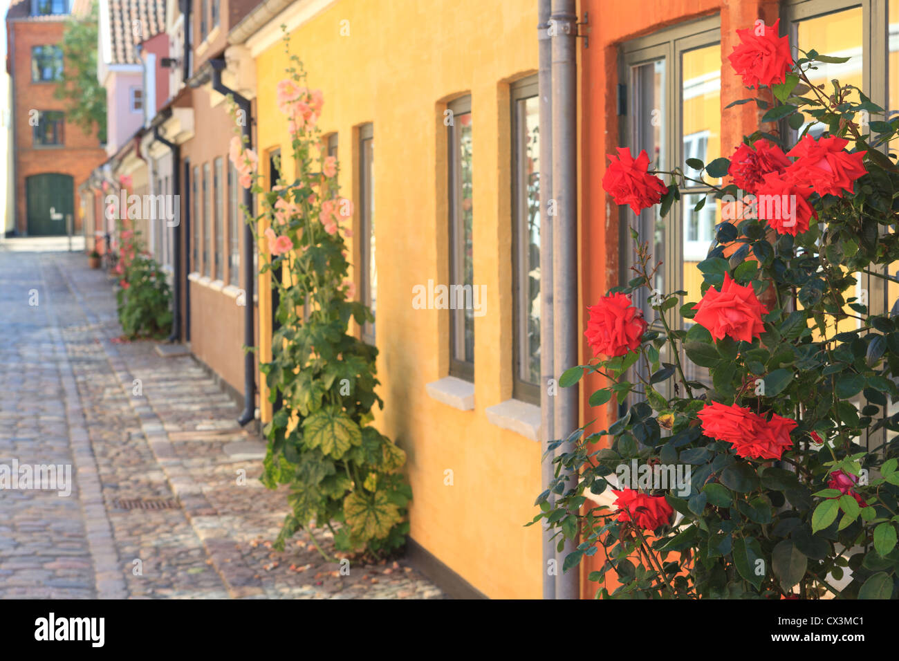 Scène de rue à Odense Danemark près de la maison de Hans Christian Andersen Banque D'Images Scène de rue à Odense Danemark près de la maison de Hans Christian Andersen Banque D'Images