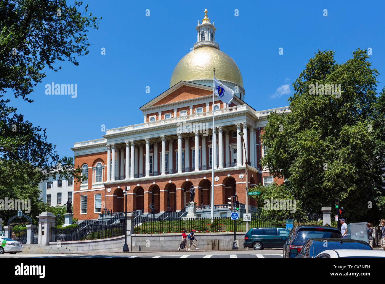 Massachusetts State House, Beacon Street, Boston, Massachusetts, USA Banque D'Images