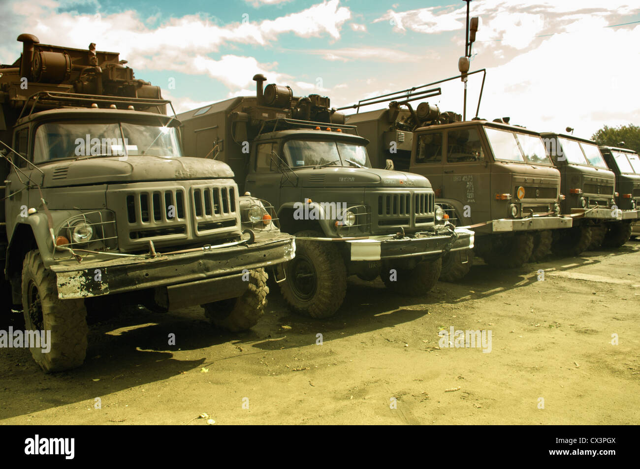 Camions militaires Banque D'Images