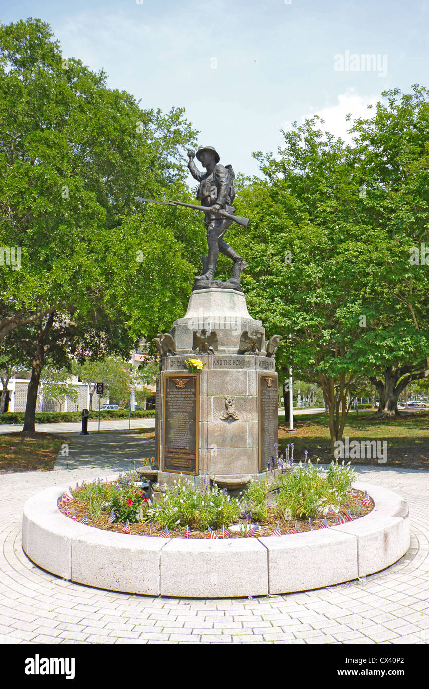 Monument commémoratif de guerre à Sarasota J D Hamel Park, Floride Banque D'Images