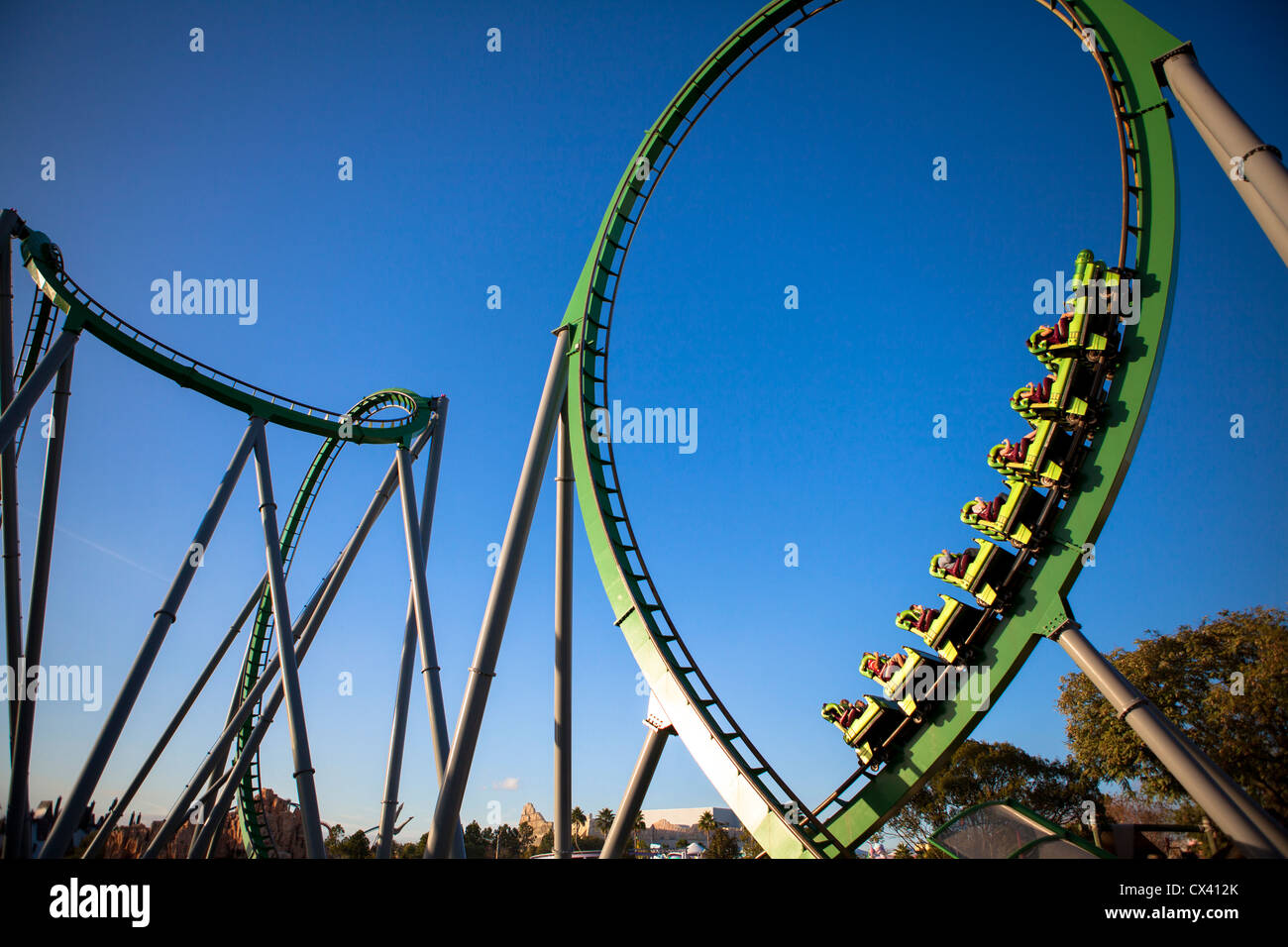 Hulk Rollercoaster parc à thème Universal Studios Orlando Florida USA Banque D'Images