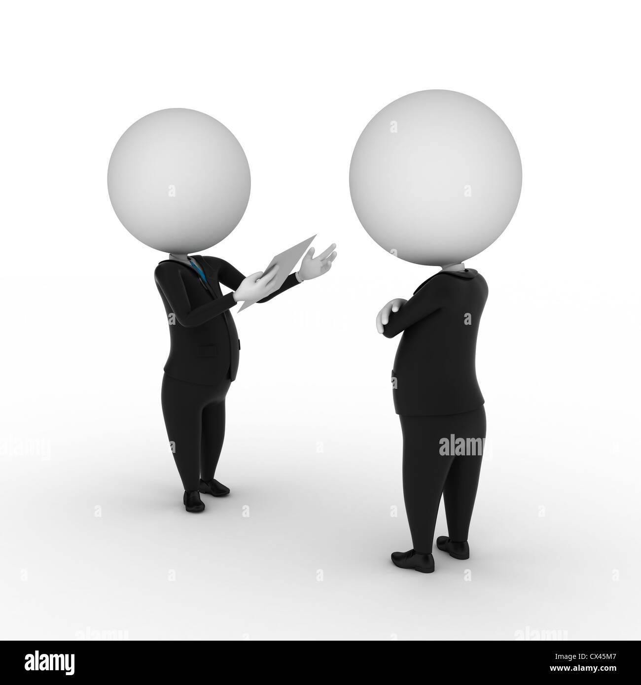 Rendu 3d illustration de deux types d'affaires Banque D'Images