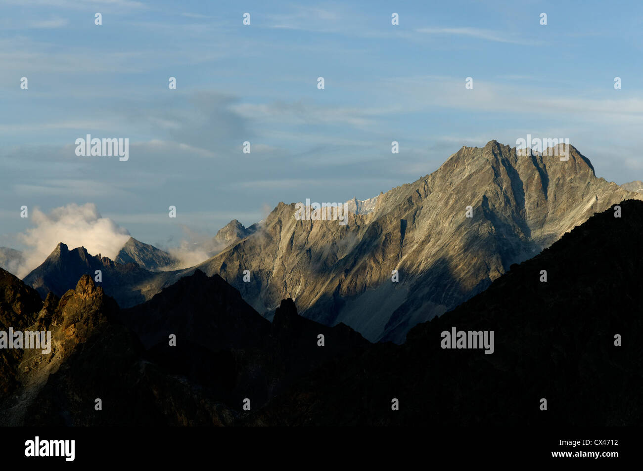 Paysages alpins dans le Valais Suisse Banque D'Images