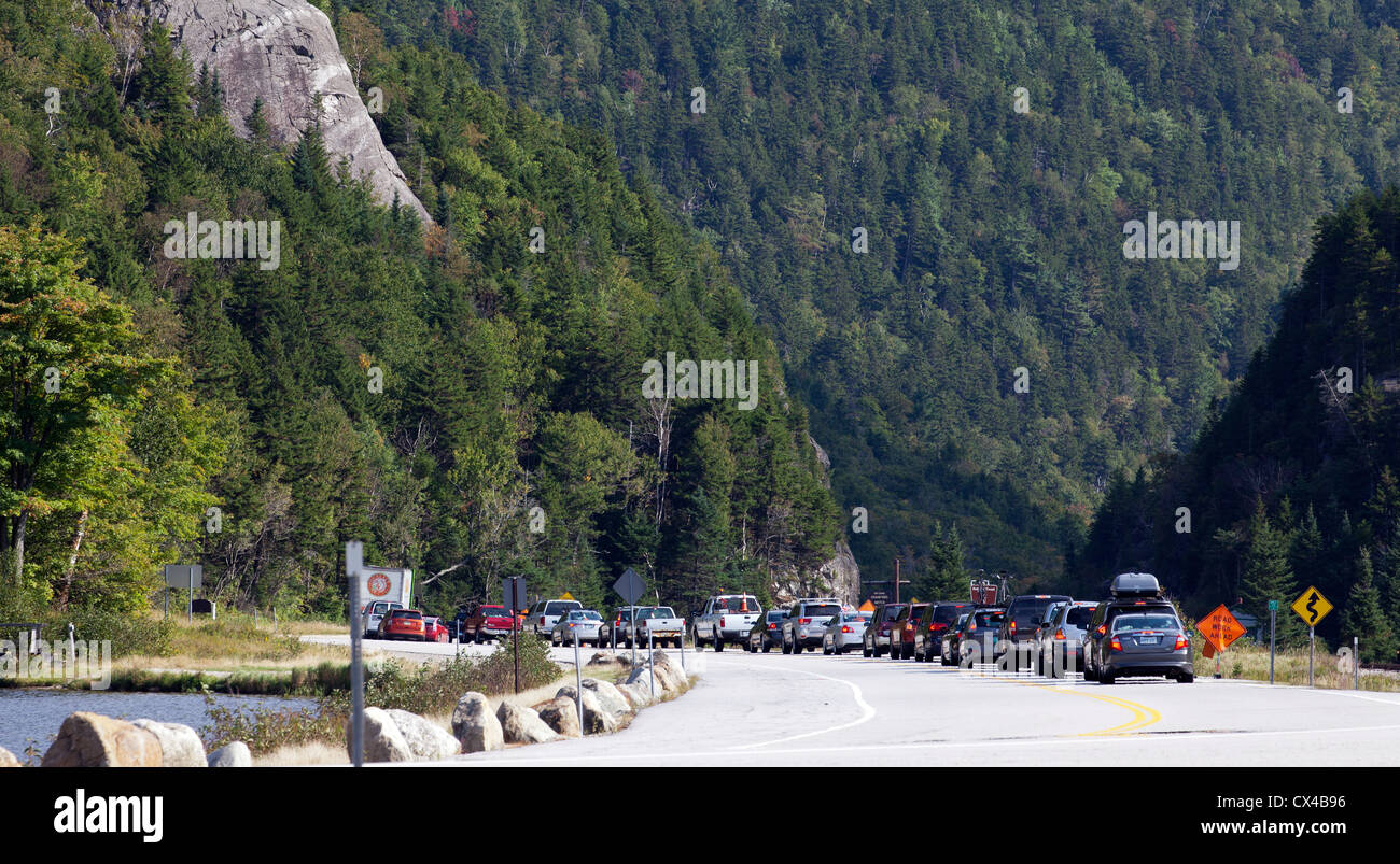 Embouteillage à Crawford Notch New Hampshire. Locations de congestion du trafic. Banque D'Images