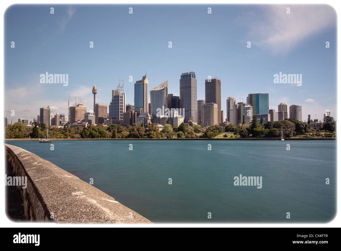 Le jour de l'exposition longue Shot Sydney CIty Skyline de Macquarie's Point Banque D'Images