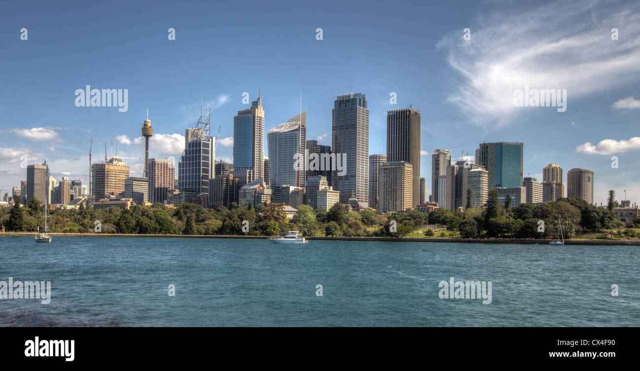 Sydney CIty Skyline de Macquarie's Point. Banque D'Images