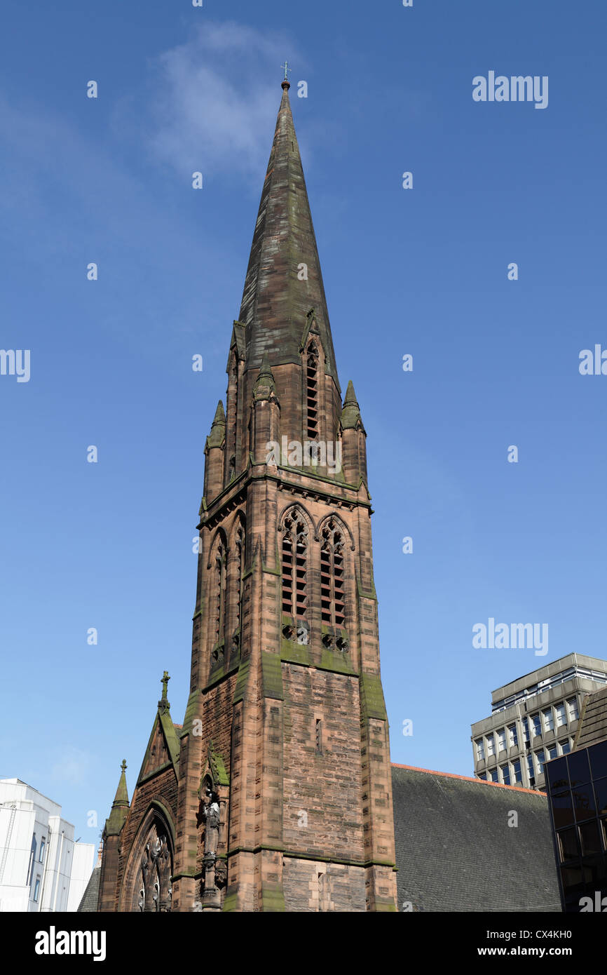 Le clocher de l'église St Columba Church of Scotland Parish Church sur St Vincent Street à Glasgow, Écosse, Royaume-Uni Banque D'Images