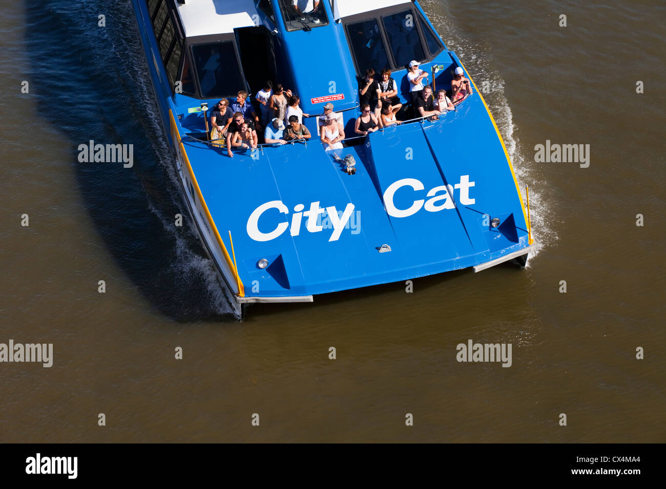 CityCat ferry catamaran sur le fleuve Brisbane. Brisbane, Queensland, Australie Banque D'Images
