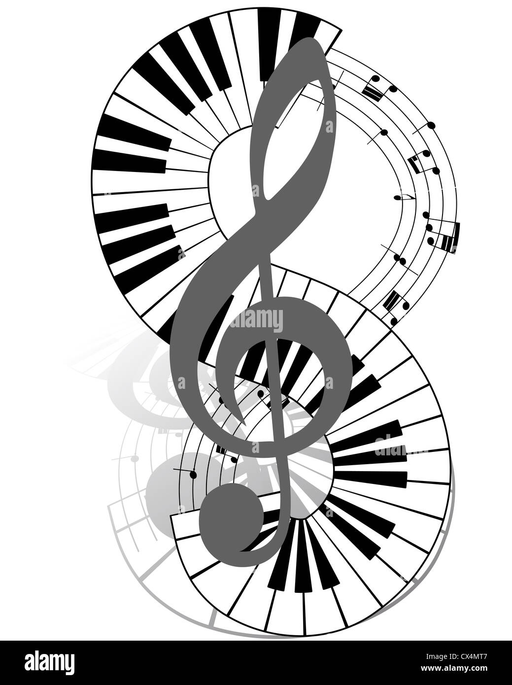 Des notes de musique personnel avec clavier de piano. Vector illustration  Photo Stock - Alamy