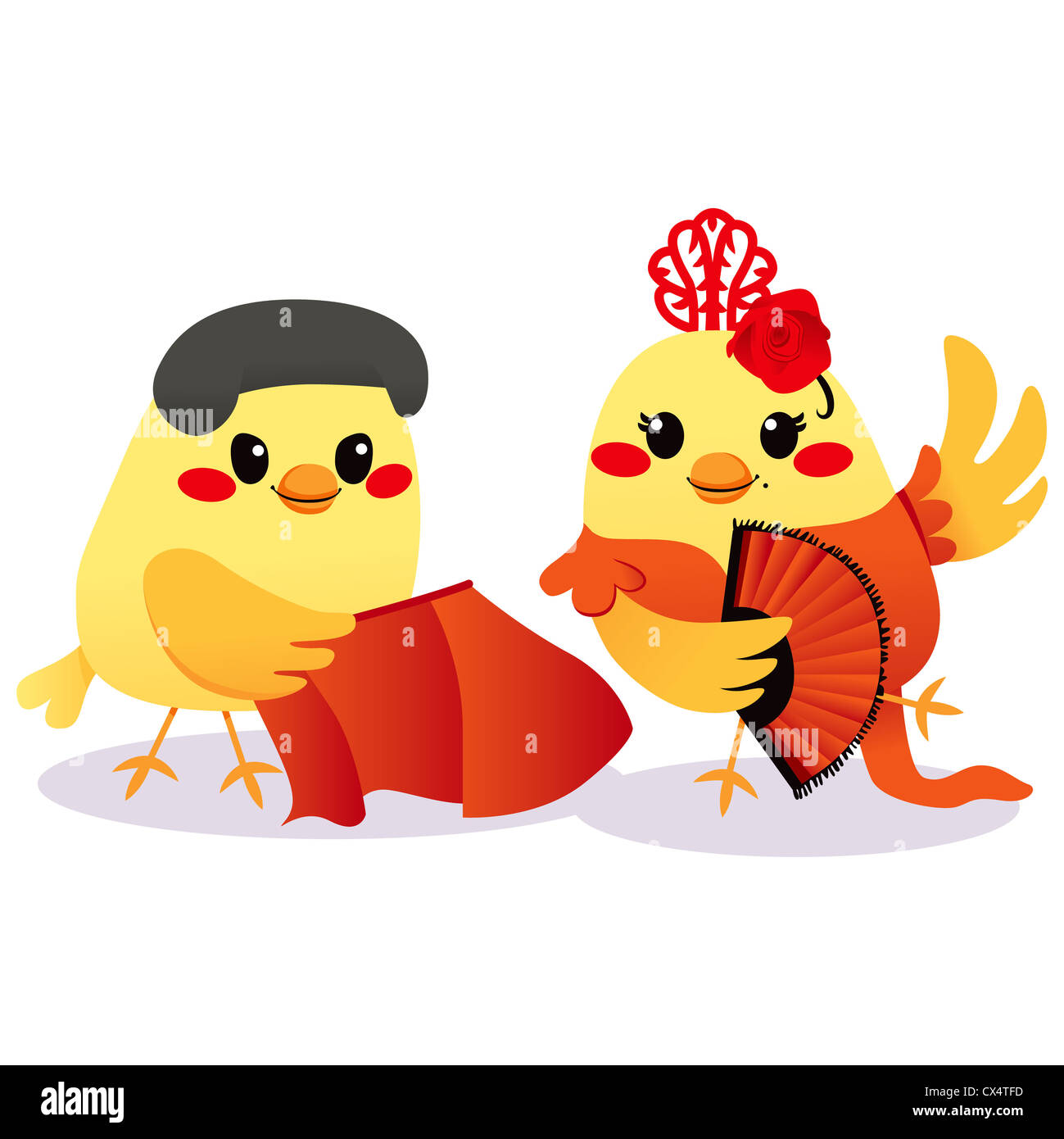 Mignon mâle Torero et femelle couple danseuse de flamenco Banque D'Images