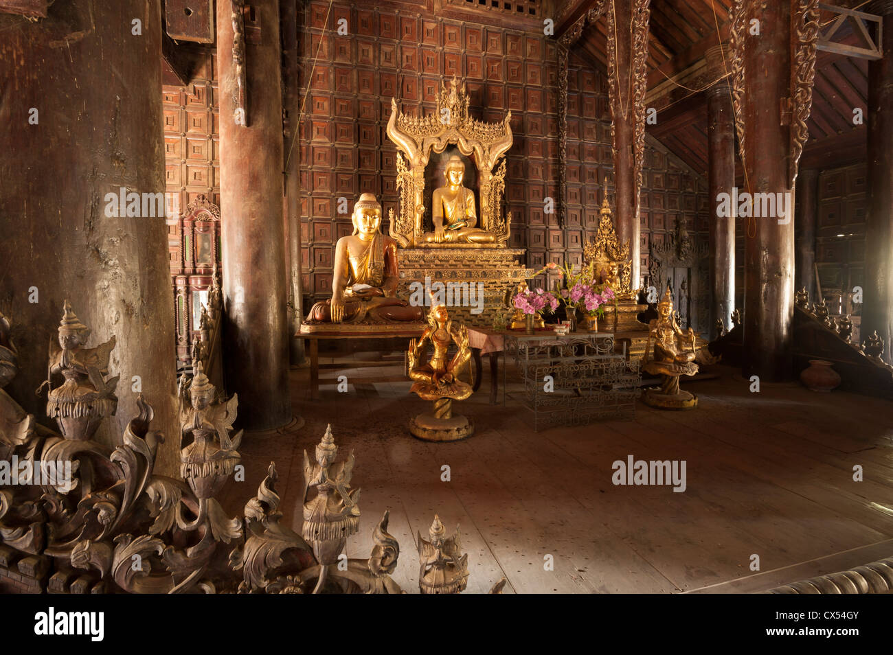 Shwe-In-Bin (Monastère Shwe Inbin), Mandalay, Myanmar (Birmanie) Banque D'Images