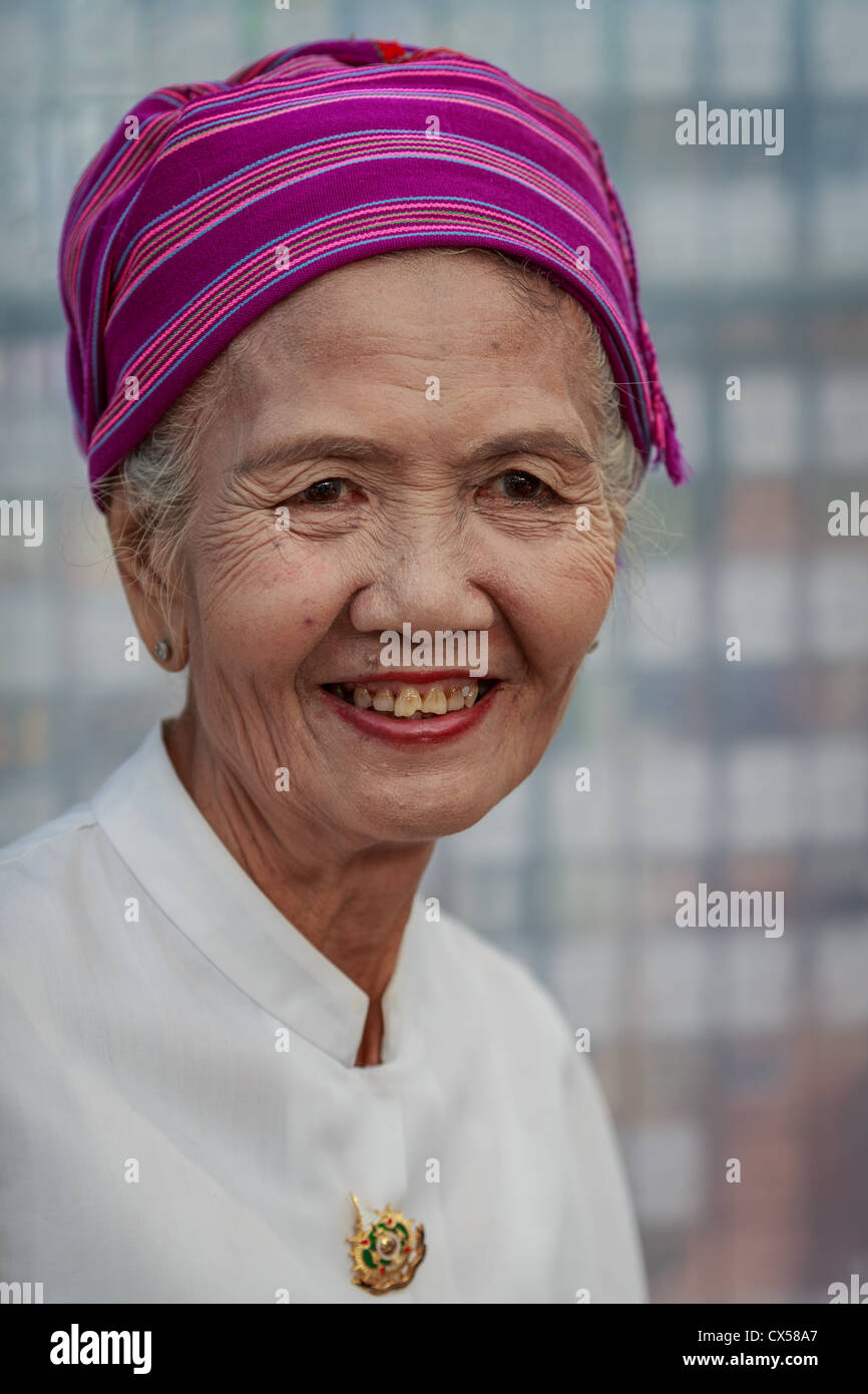 Portrait d'une femme âgée à partir de Chiang Mai, Thaïlande Banque D'Images