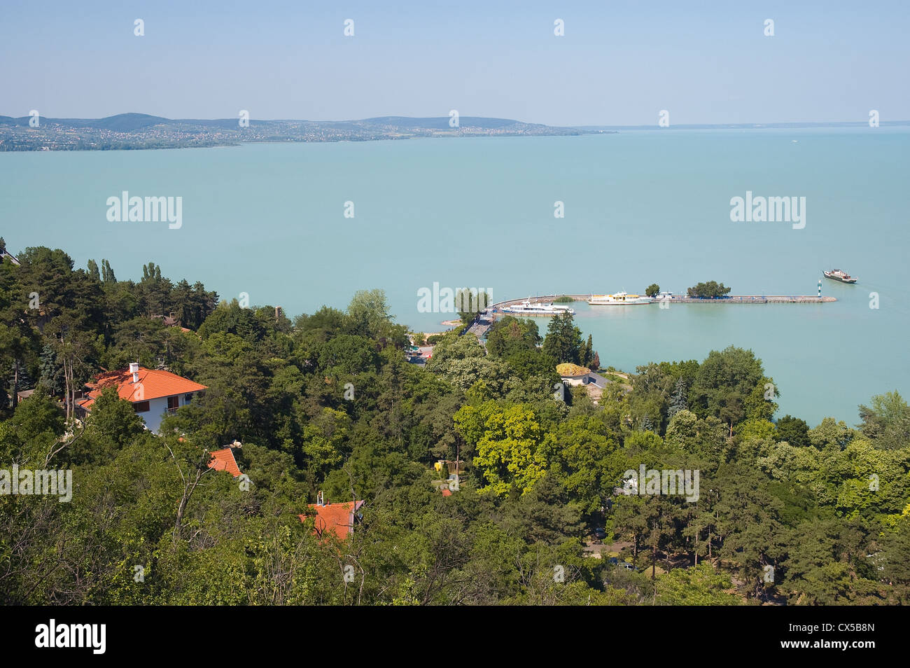 La Hongrie, l190-2339 Elk Lake Balaton, vue de Tihany Banque D'Images