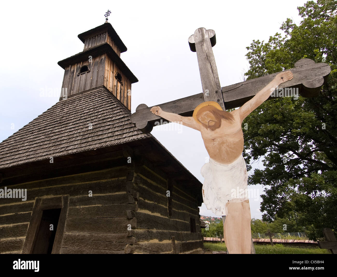 La Hongrie, l'Elk190-2152 Szentendre, musée ethnographique en plein air, de l'église, le Christ sur une croix Banque D'Images