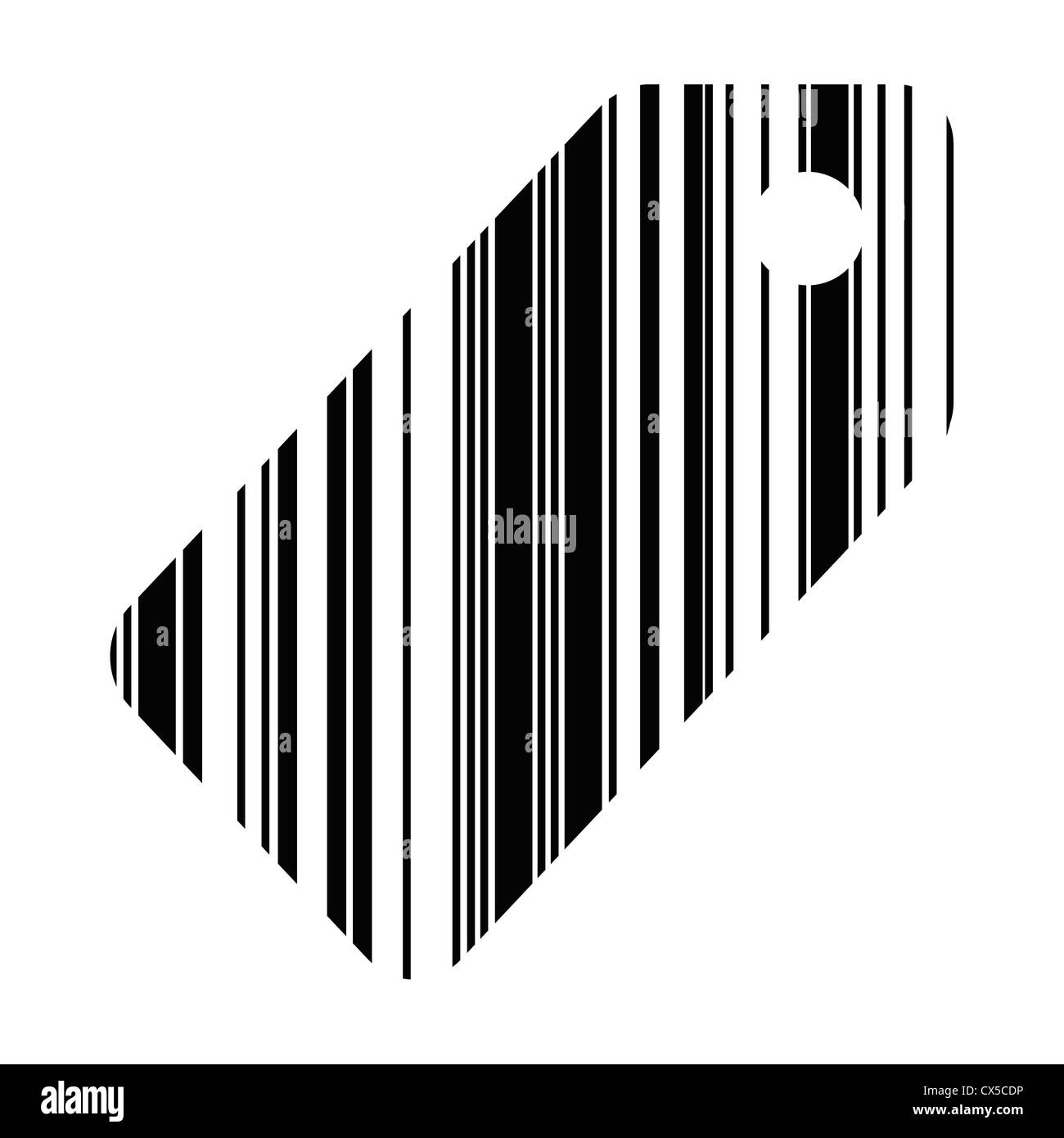 Un code-barres isolé sur fond blanc Banque D'Images