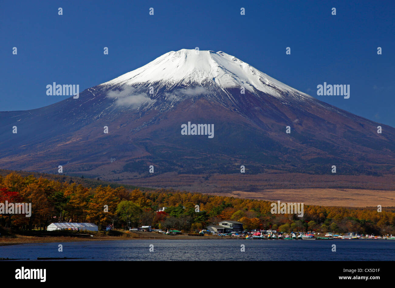 Le Mont Fuji vue du lac Yamanaka-ko Japon Banque D'Images