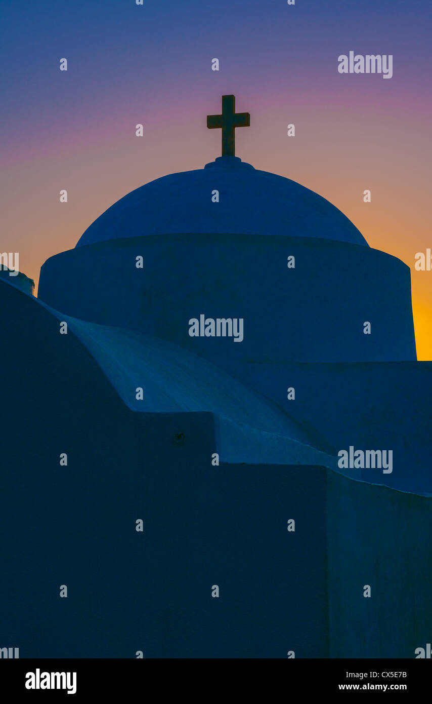 Chapelle Orthodoxe grecque à l'aube sur l'île de Sifnos Banque D'Images