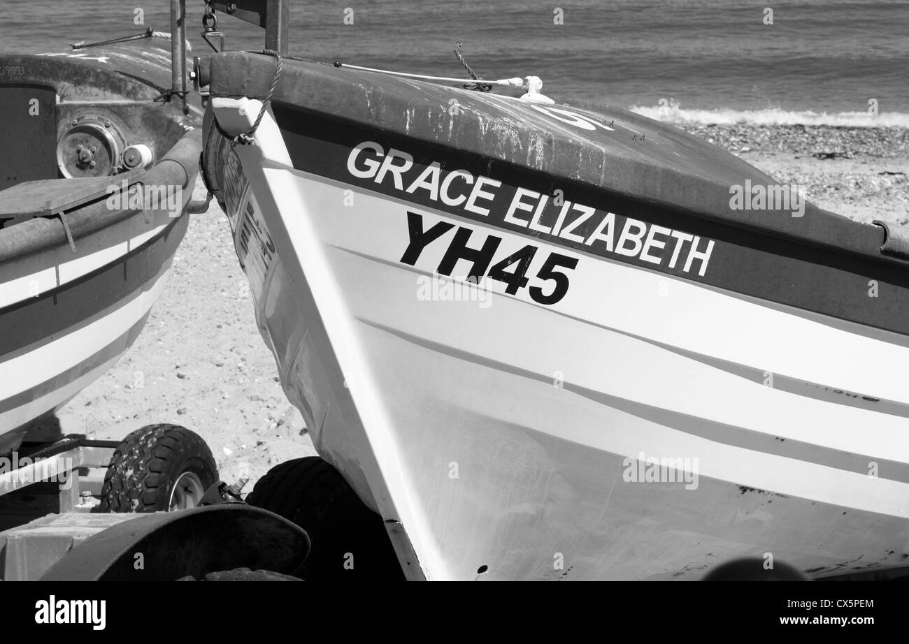 Bateaux de pêche sur la plage Banque D'Images