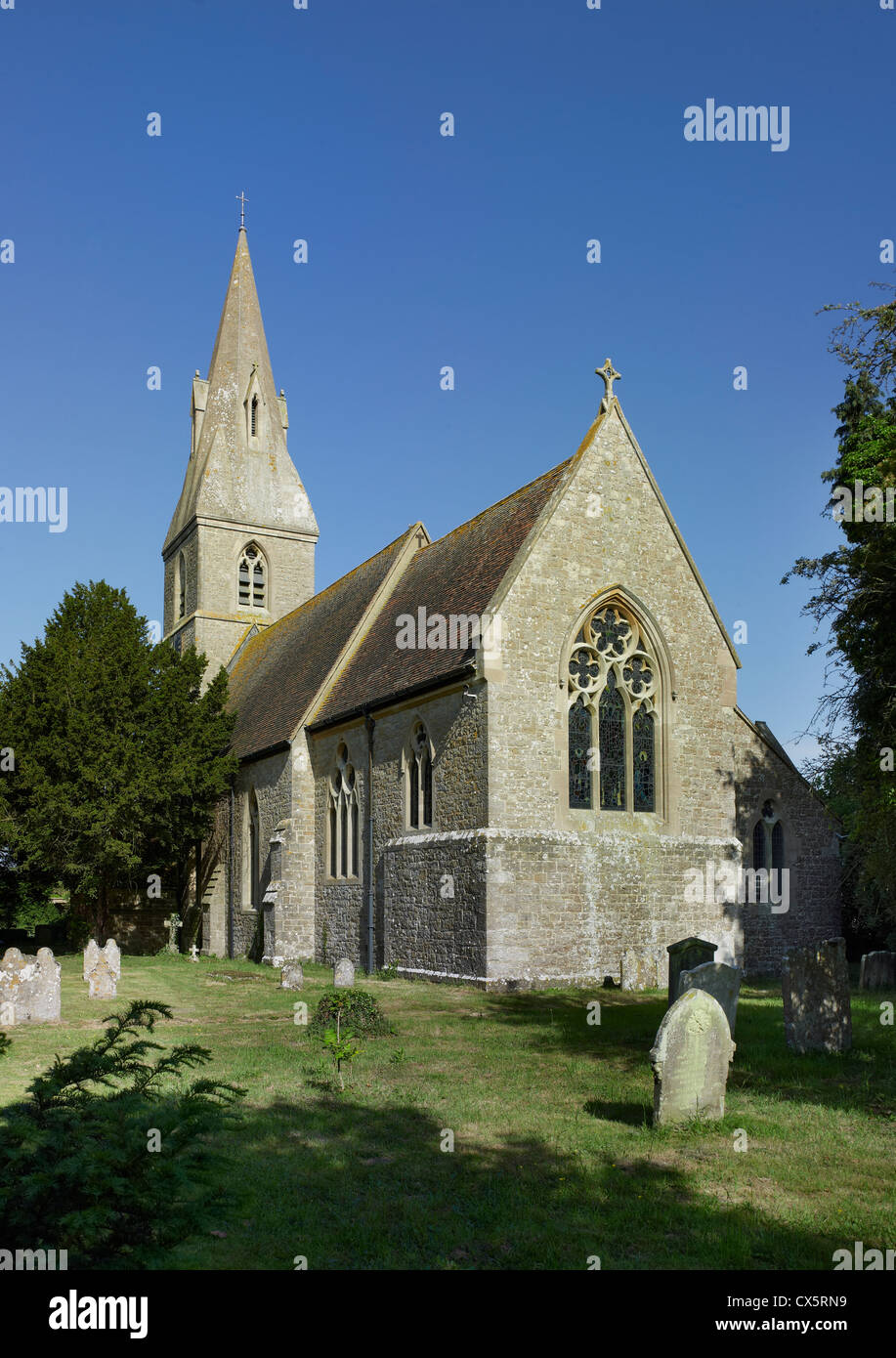 Langley, Kent. L'église St Mary, par William Butterfield Banque D'Images