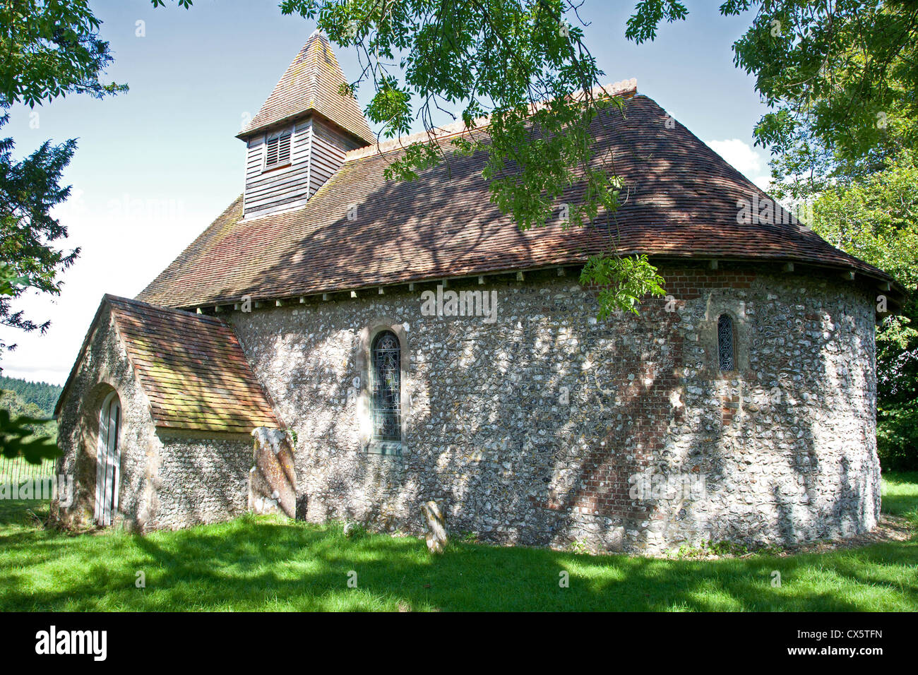 Norman Église de St Mary's North Marden, Sussex Banque D'Images