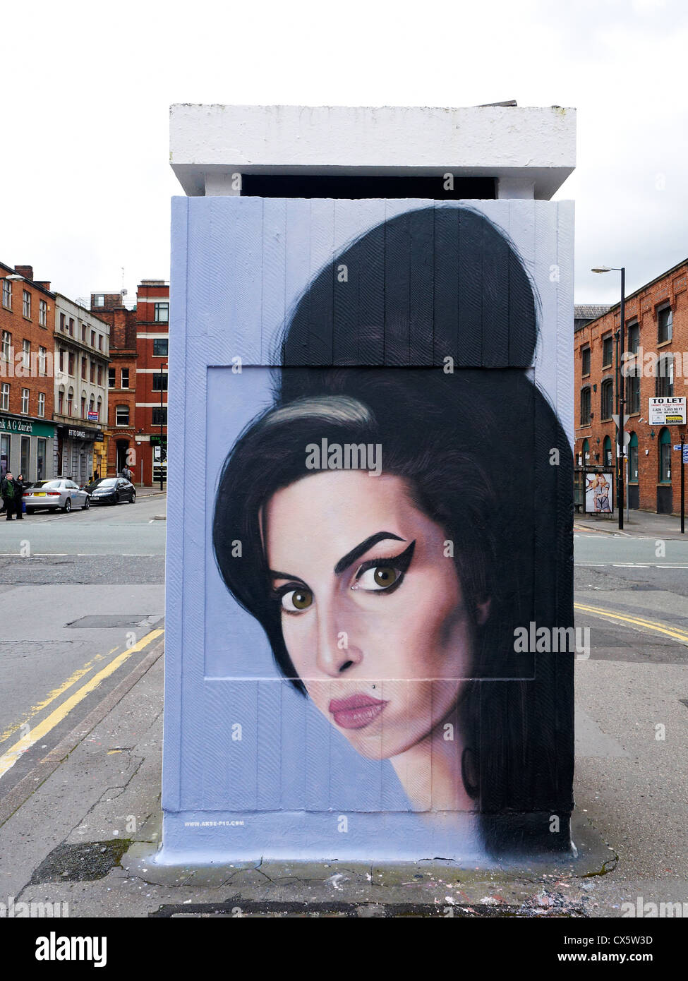 Fresque de Amy Winehouse sur la place Stephenson Quart nord à Manchester UK Banque D'Images