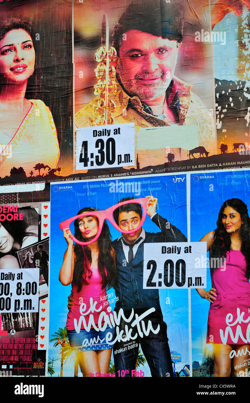 Affiches de film Bollywood, Mumbai, Inde Banque D'Images