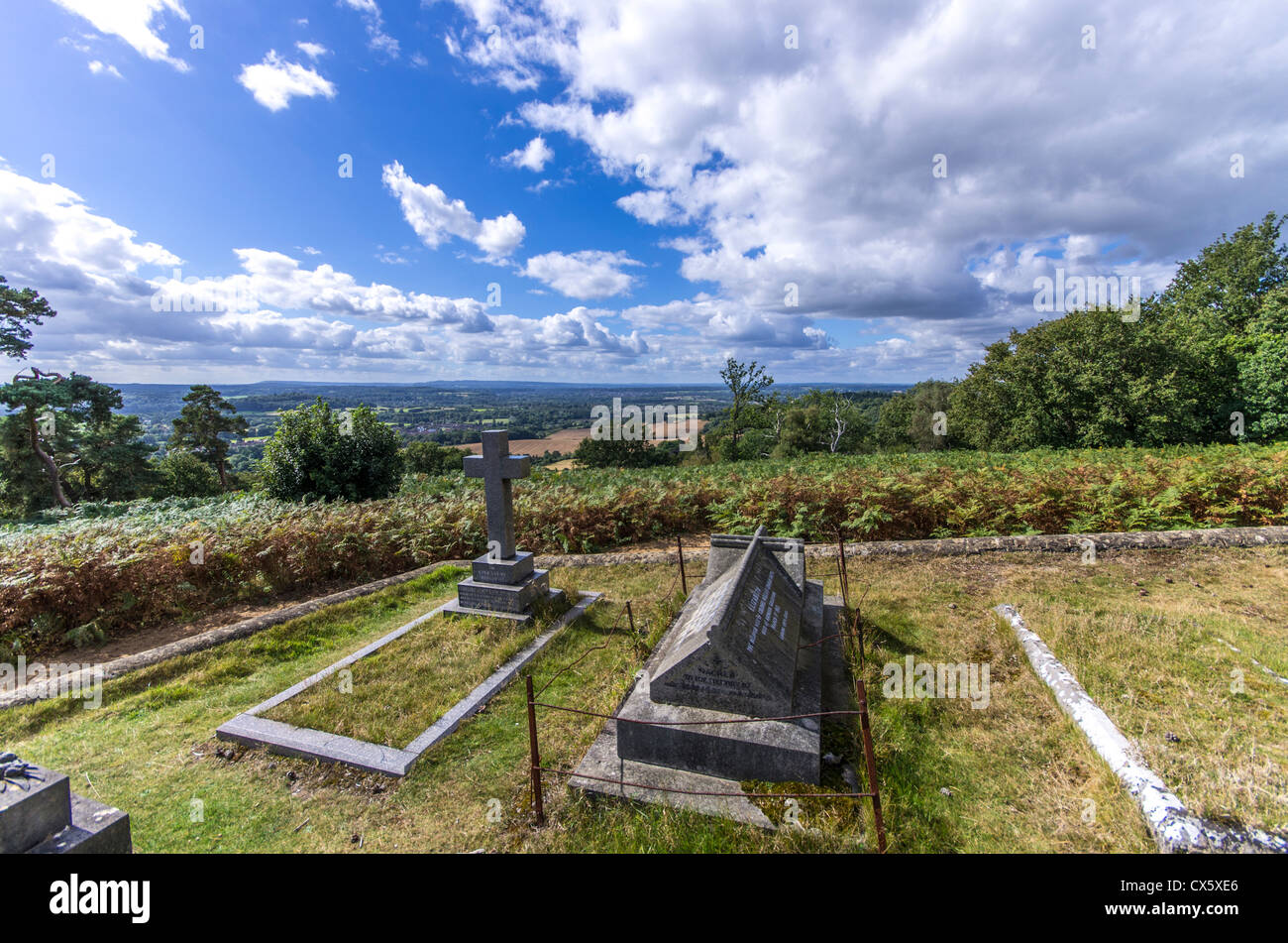 Vue depuis St Martha's Hill, North Downs, Surrey Banque D'Images