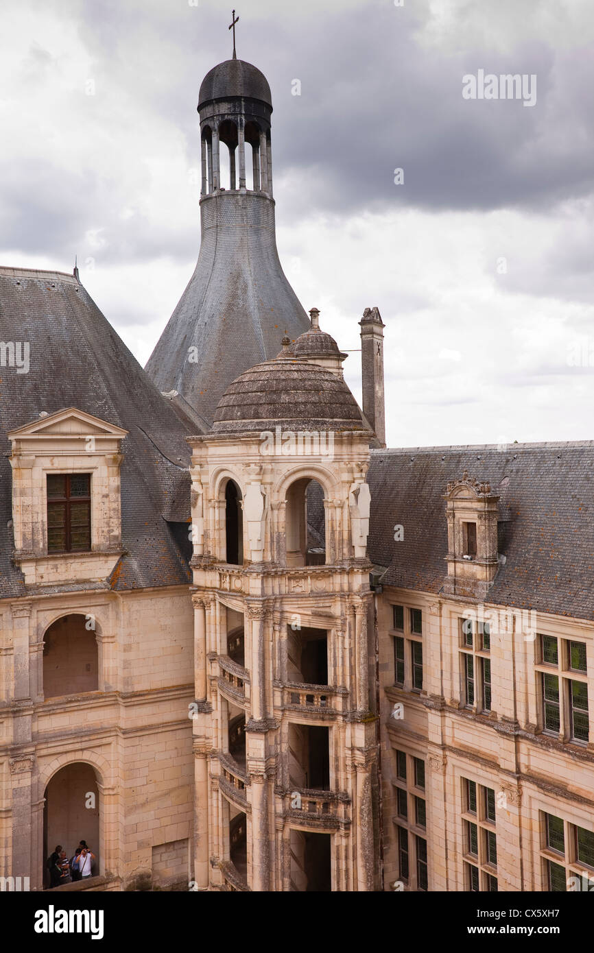 Le Chateau de Chambord dans la vallée de la Loire de France. Banque D'Images