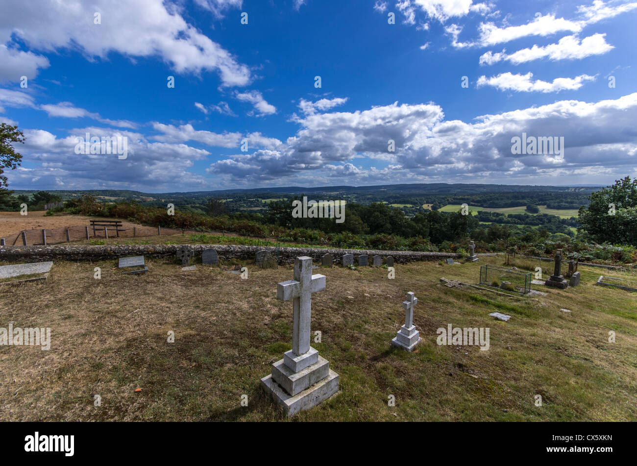 Vue depuis St Martha's Hill et de l'Église Banque D'Images