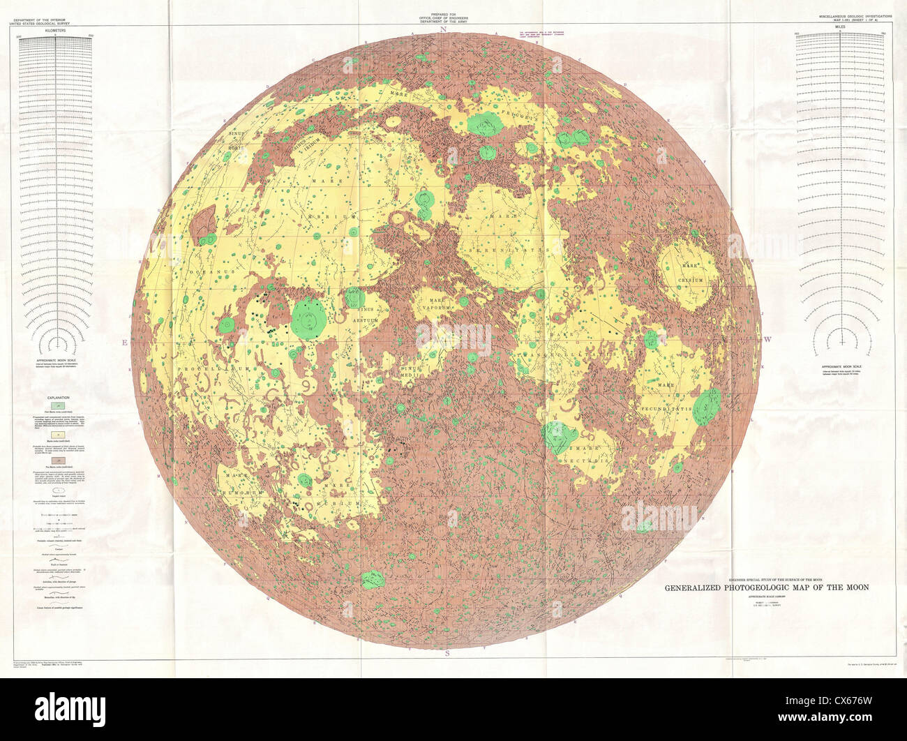 La carte photomogénique de la Lune de l'U.S.G.S. 1961 est une carte — free download