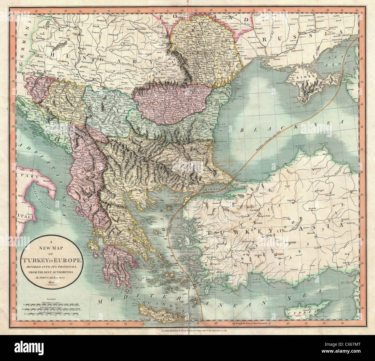 1801 Cary Carte De La Turquie En Europe En Grèce Et Les