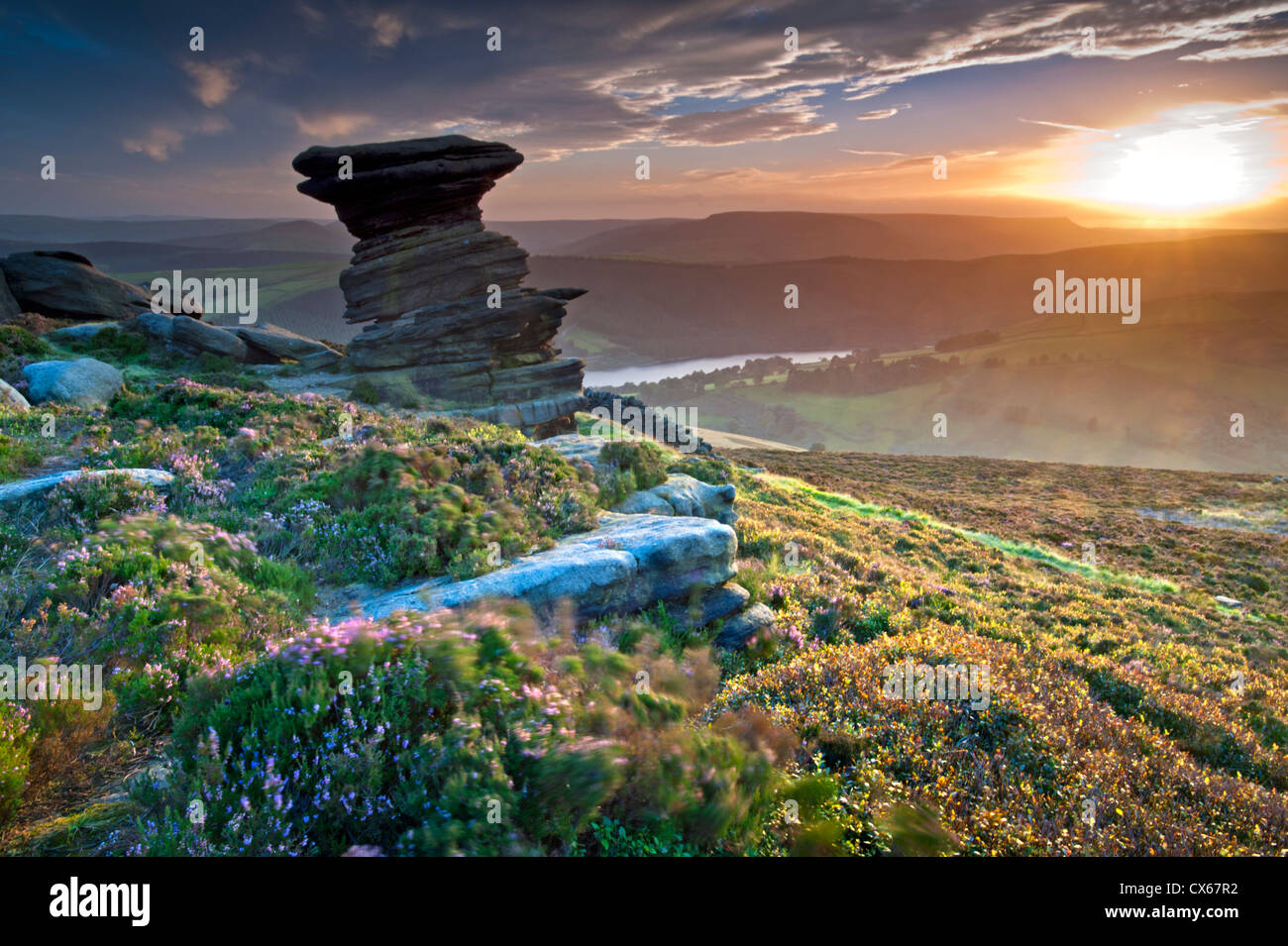 Le grenier à sel Rock Formation, Derwent Edge, parc national de Peak District, Derbyshire, Angleterre, RU Banque D'Images