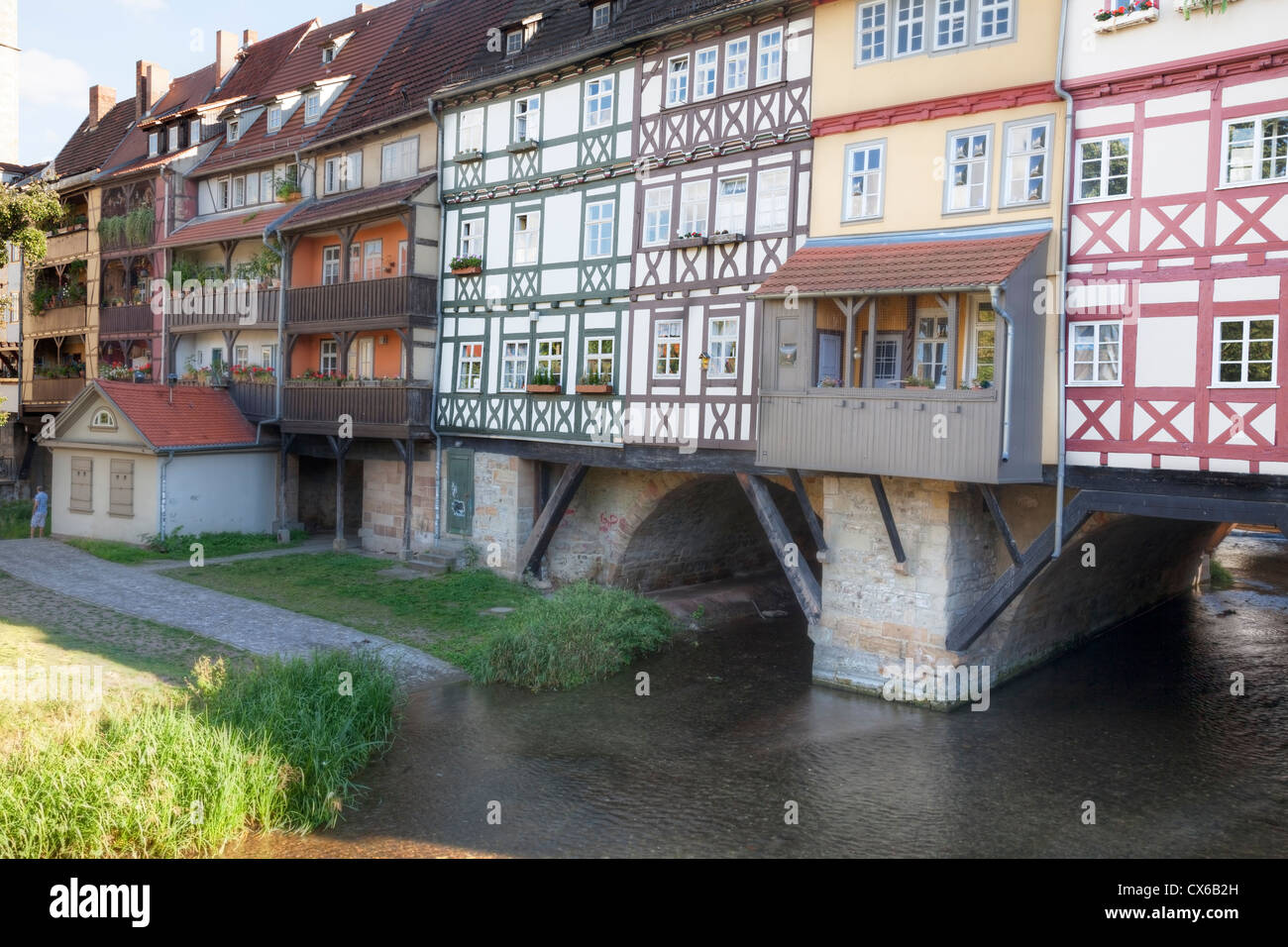 Pont des Marchands, Erfurt, Thuringe, Allemagne Banque D'Images