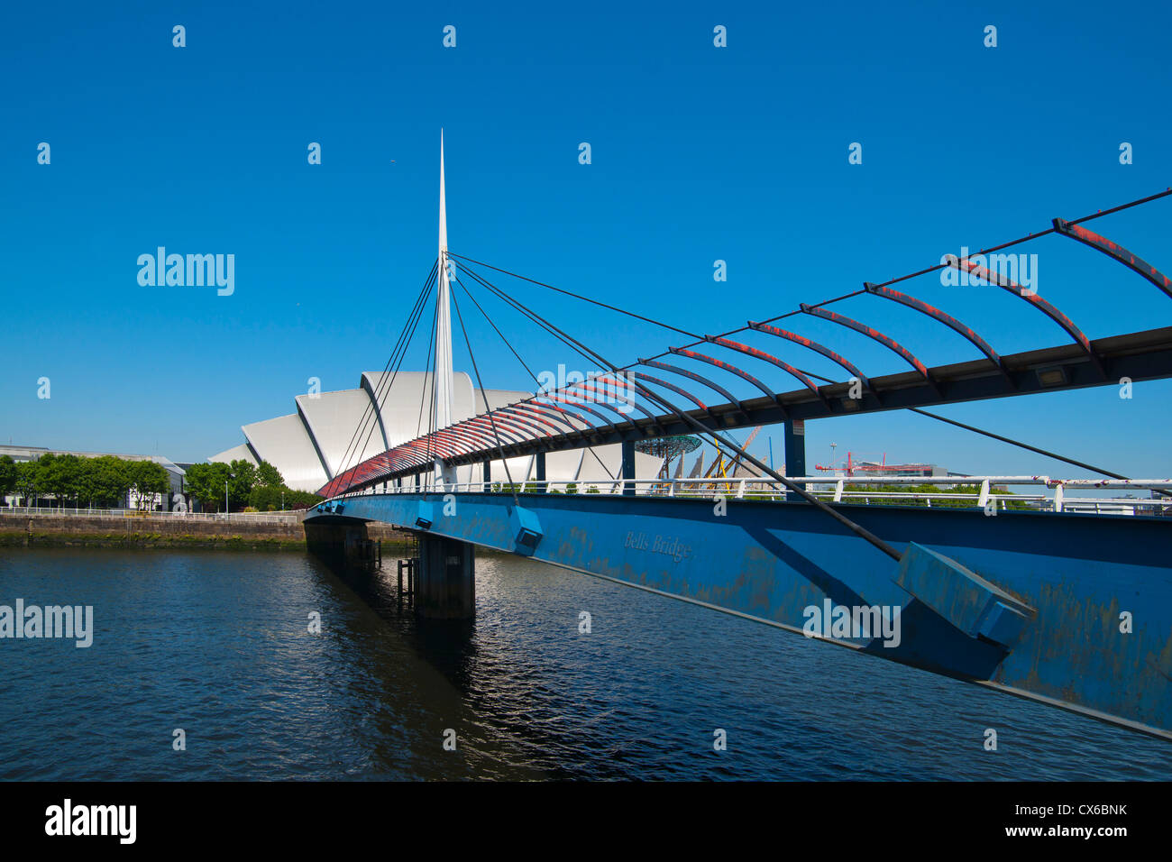 Pont de la rivière Clyde, cloches, Armadillo, Glasgow, Strathclyde, Écosse Région Banque D'Images