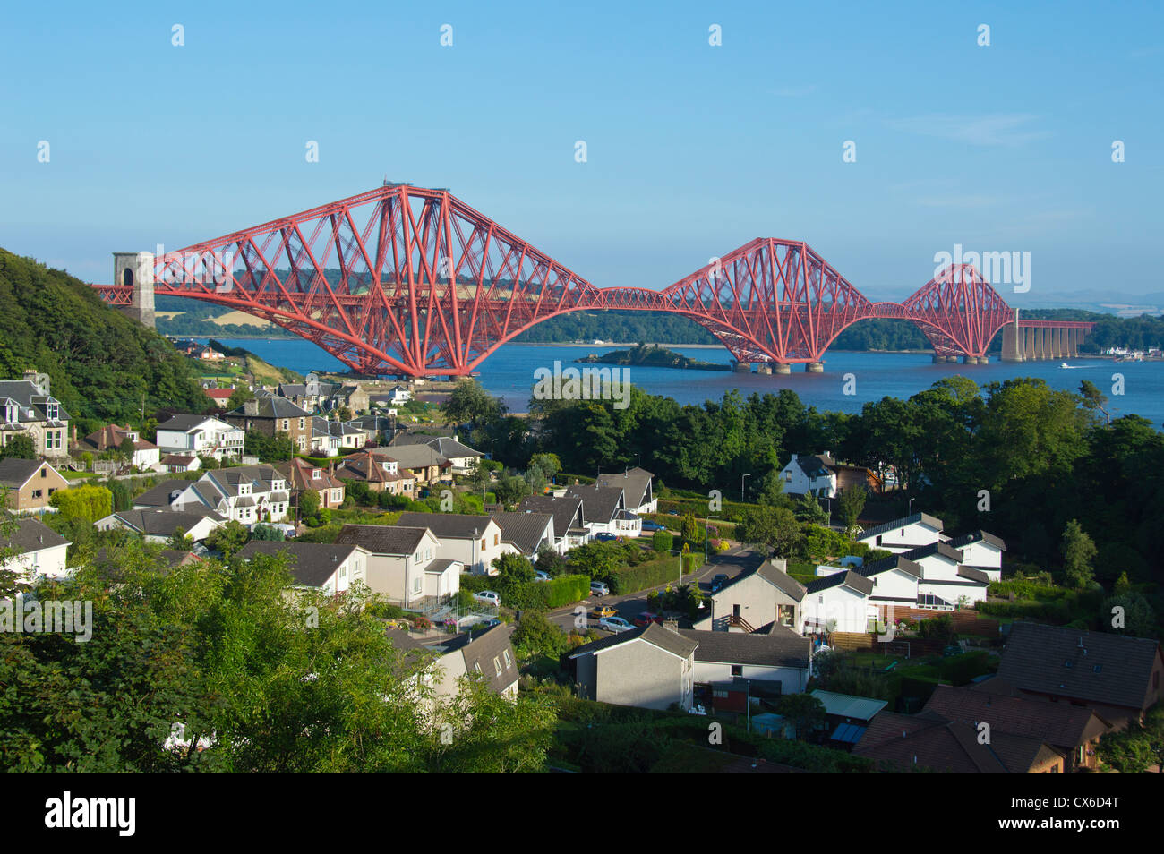 Forth Rail Bridge, North Queensferry, du pont-route, Ecosse, Royaume-Uni Banque D'Images