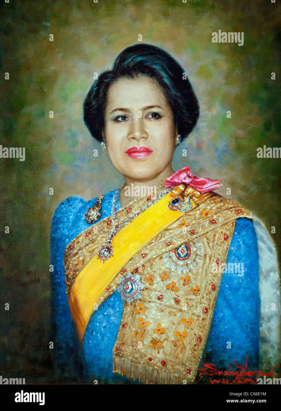 La Reine Sirikit de Thaïlande Sirikit Kitiyakara Mom Rajawongse né Banque D'Images