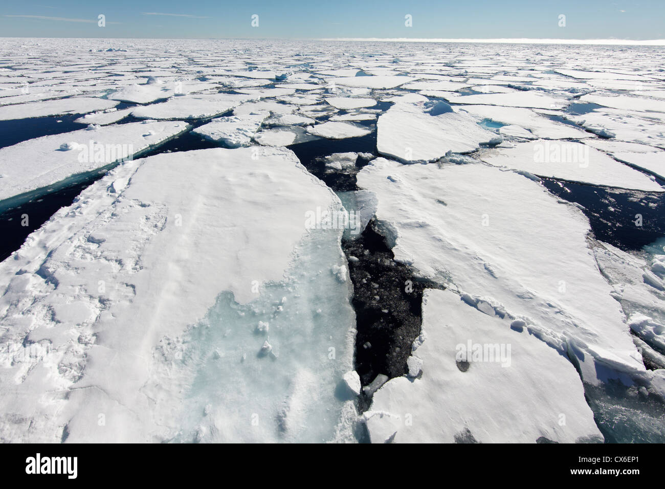 Brise-glace dans la mer de Barents, Svalbard, Norvège. Banque D'Images