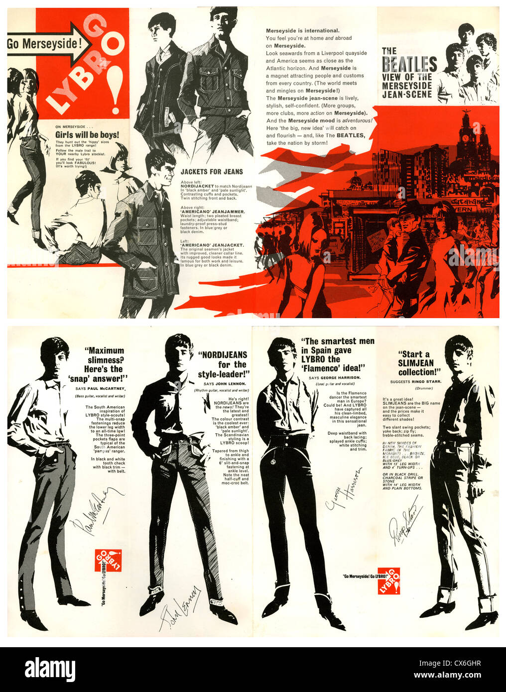 000636 - Beatles Lybro 1963 Vêtements Dépliant promotionnel Banque D'Images