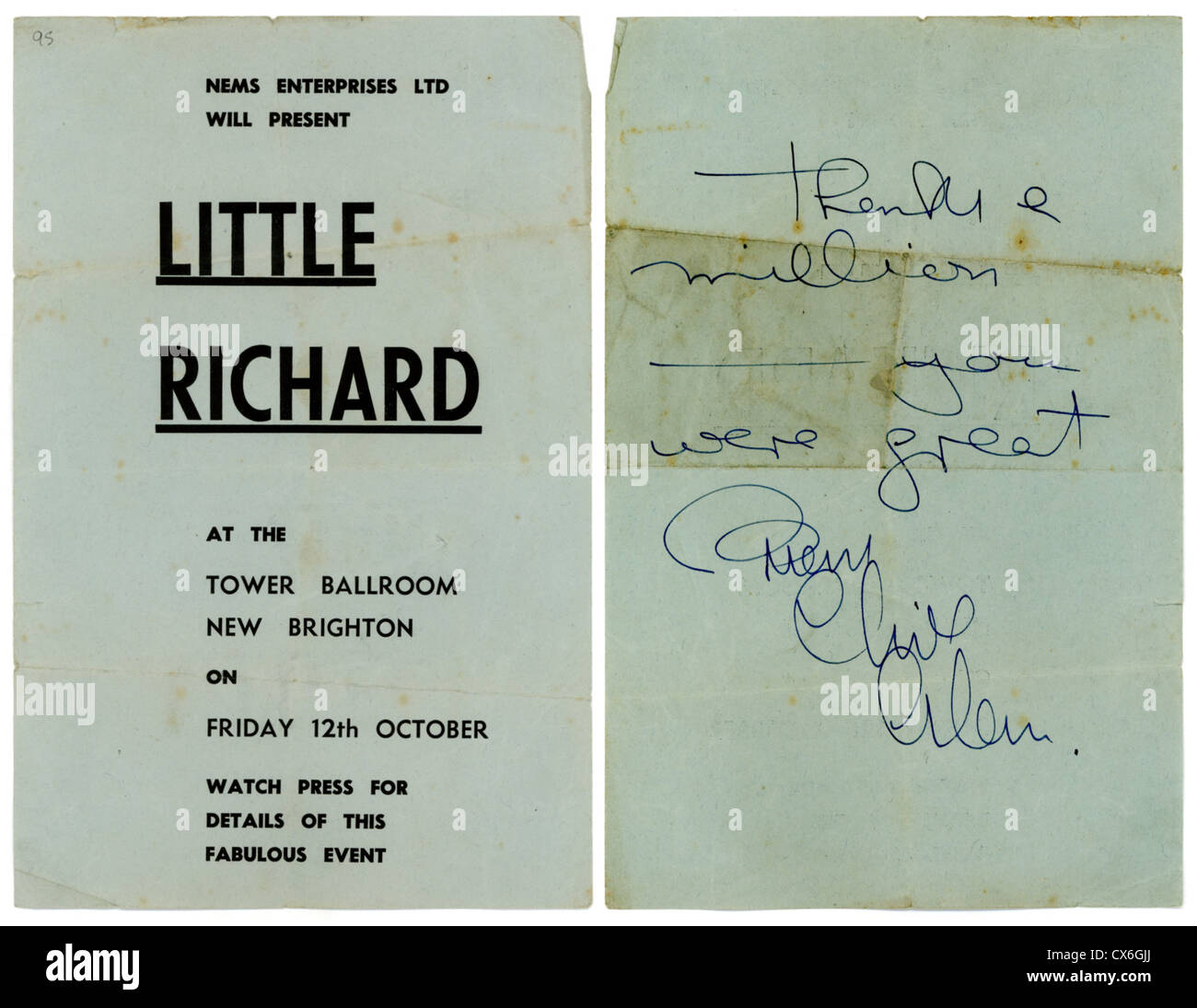 000545 - les Beatles et Little Richard d'une circulaire de la tour de bal, New Brighton, le 12 octobre 1962 Banque D'Images