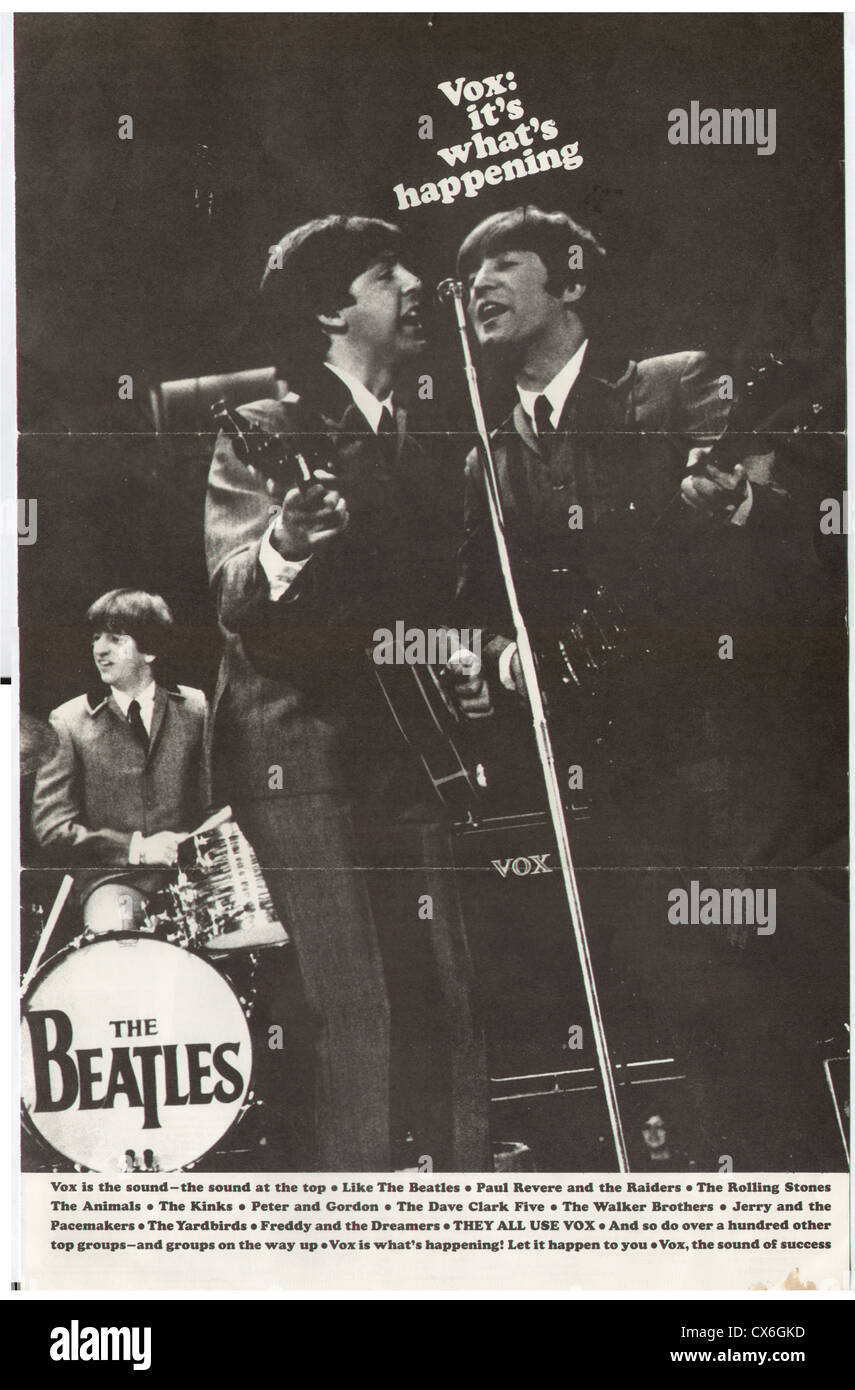 000648 - Beatles Vox 1963 Affiche promotionnelle Banque D'Images