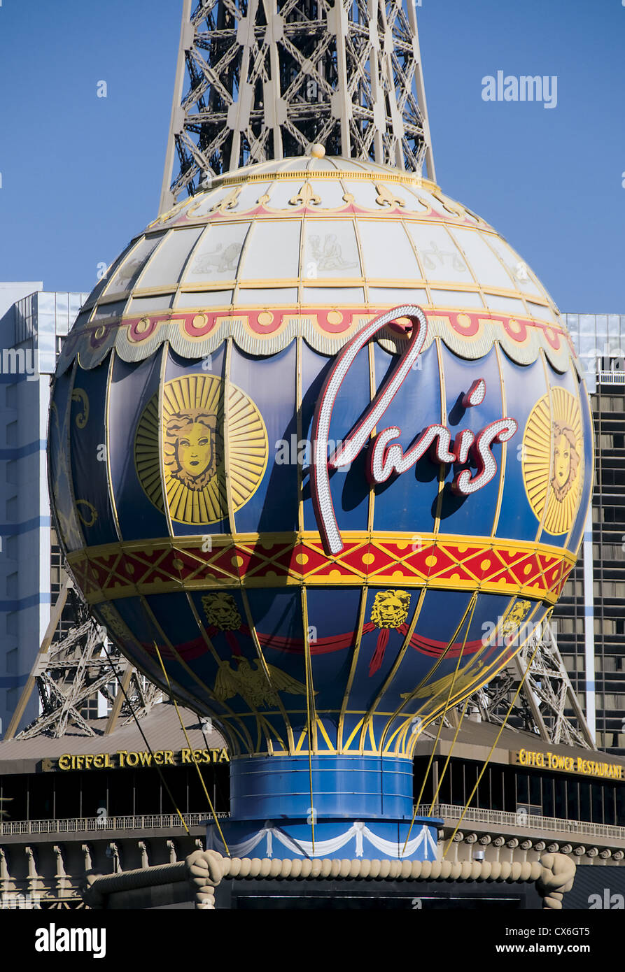 Ballon Montgolfier replica au Paris Las Vegas Hotel and Casino Banque D'Images