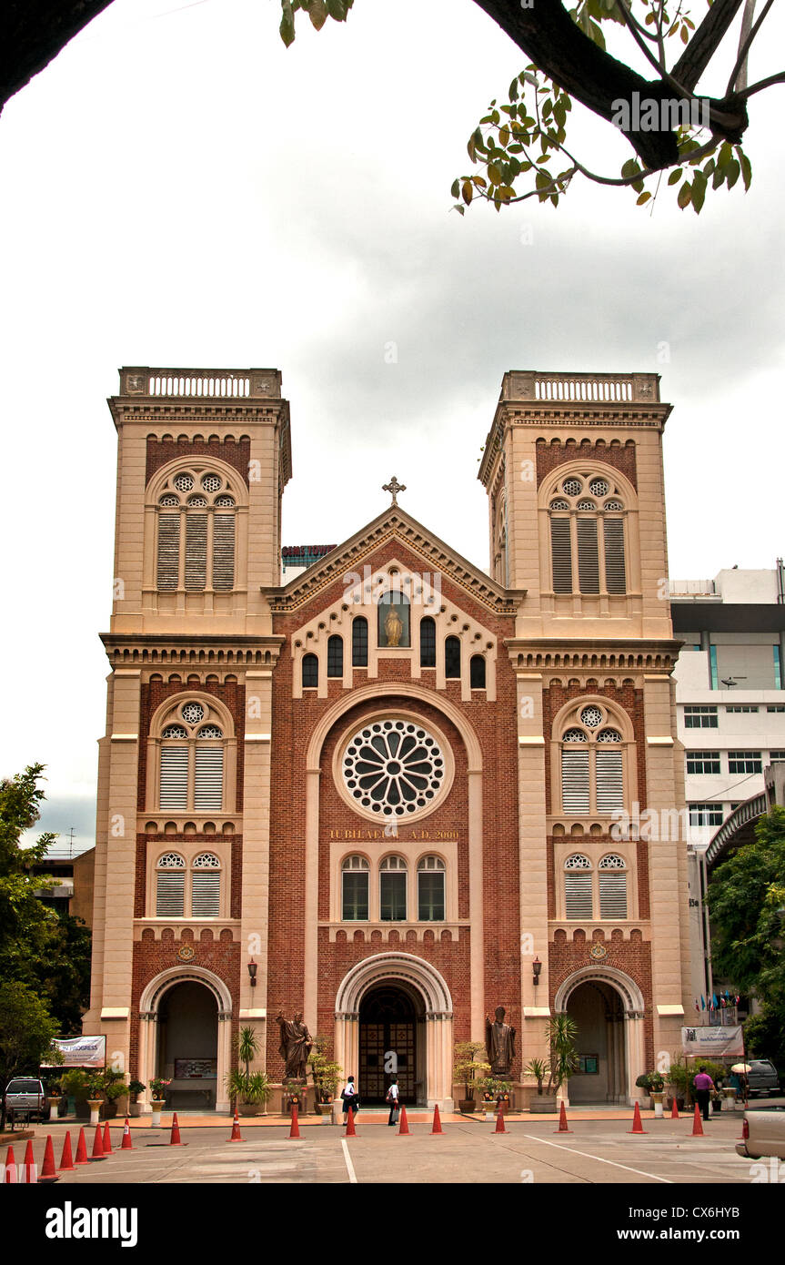La Cathédrale de l'Assomption Eglise Catholique Thaïlande Bang Rak Bangkok district visité par le Pape Jean Paul II Banque D'Images