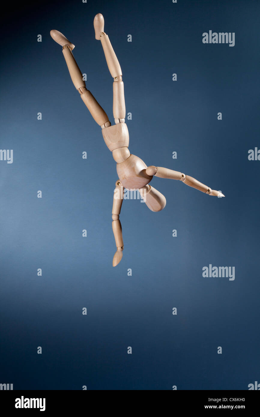 L'envers de l'artiste figure la chute dans l'air Banque D'Images