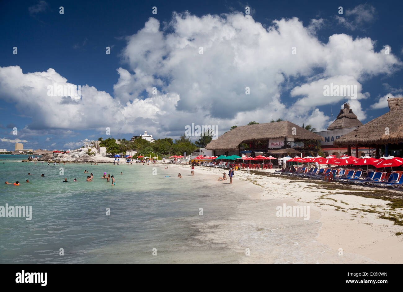 Playa Tortuga Beach, Cancun, Mexique Banque D'Images