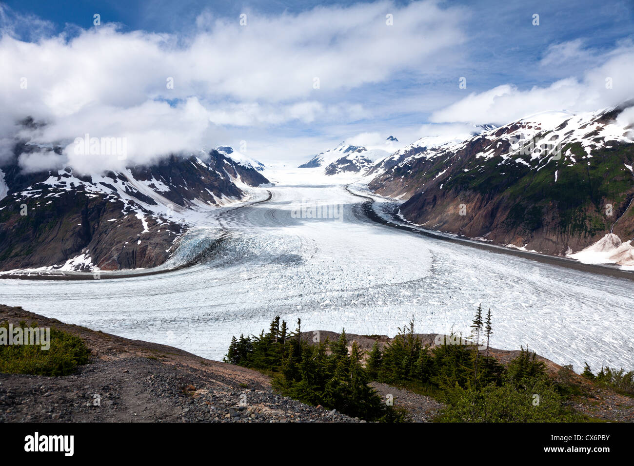 Glacier du saumon de l'Alaska à Hyder Banque D'Images