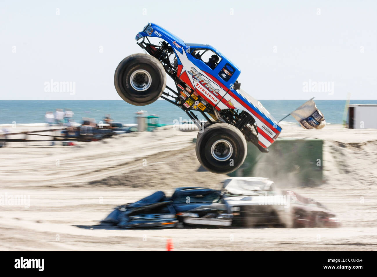 Big Foot monster truck show/concurrence sur la plage de Wildwood, NJ Banque D'Images