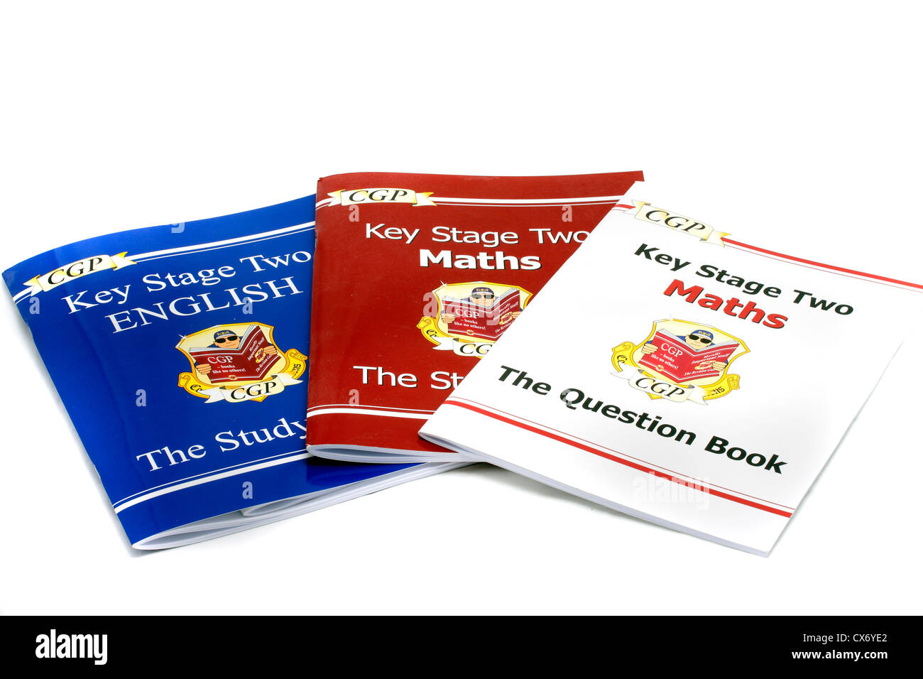 CGP Étape clé deux Français "l'étude livre', CGP Étape Clé Deux 'Masd' Le livre d'étude, CGP Étape Clé Deux 'Masd' la question Book, CGP de l'écriture de règles. Banque D'Images