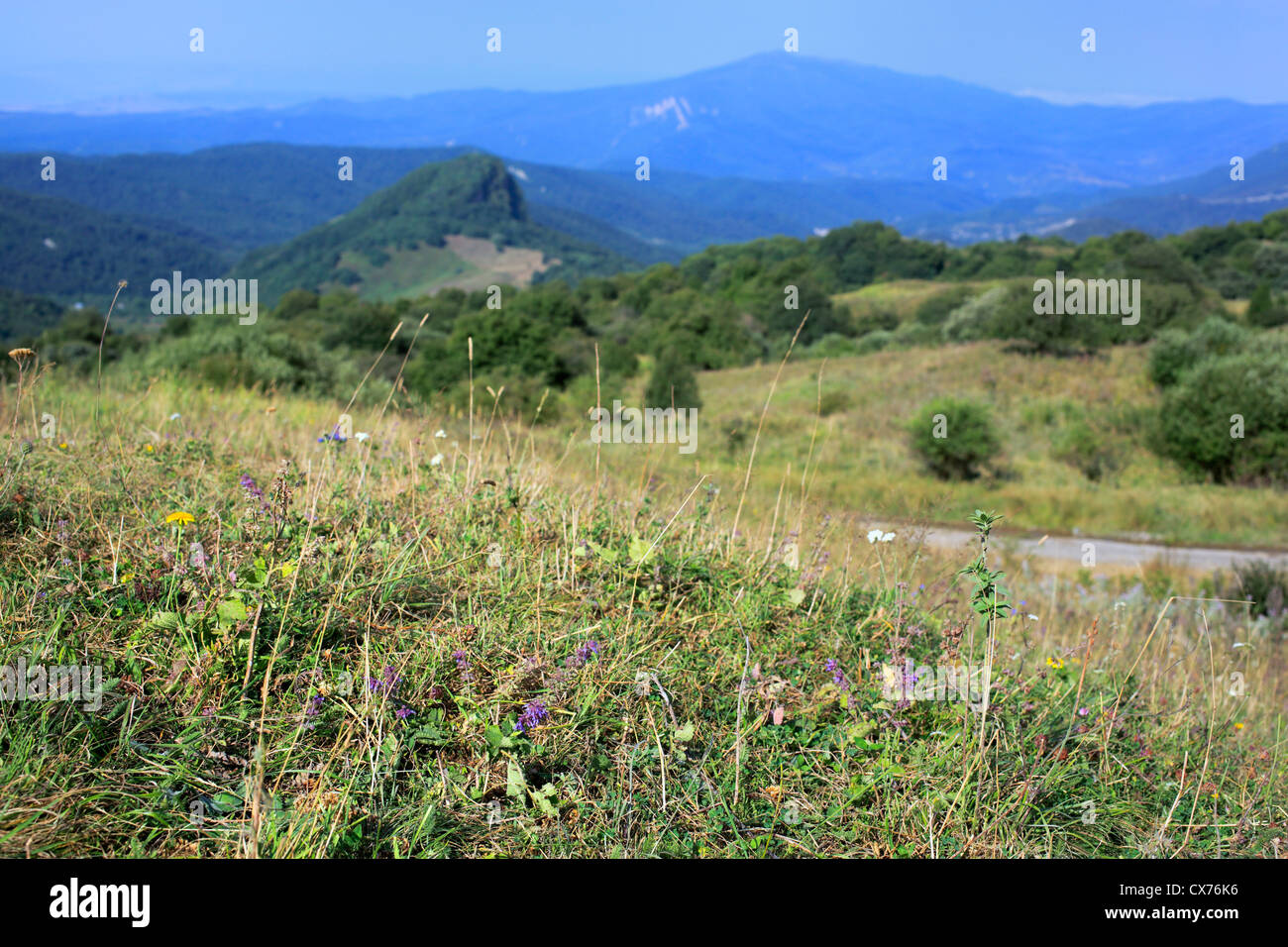 Paysage de montagne près de Gombori, Shida Kartli, Géorgie Banque D'Images