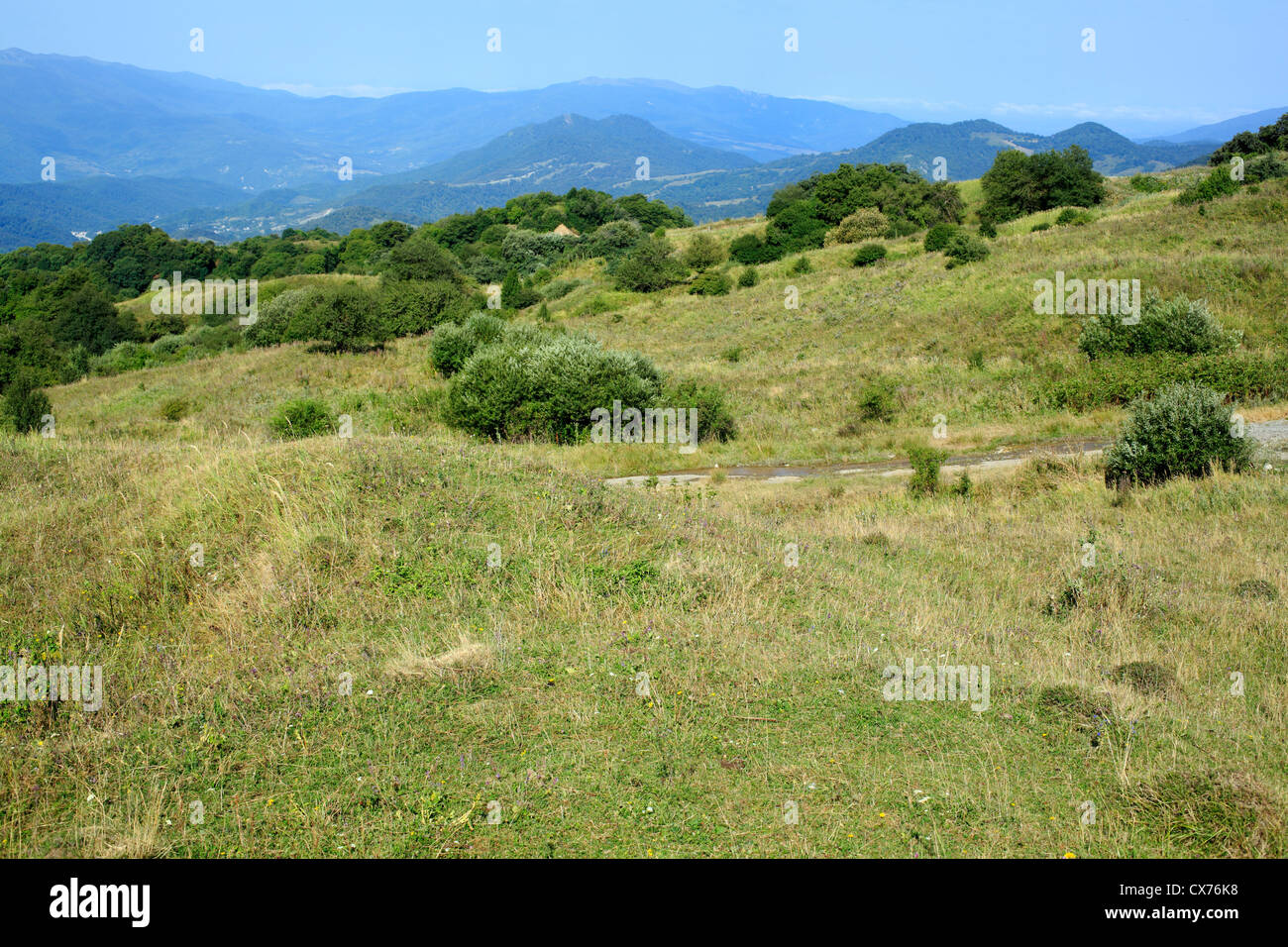 Paysage de montagne près de Gombori, Shida Kartli, Géorgie Banque D'Images